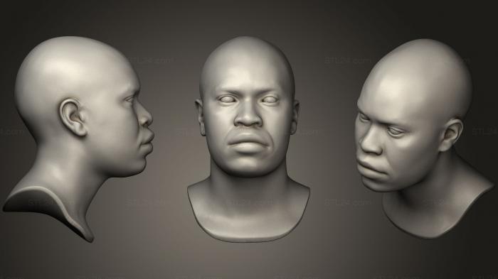 Анатомия скелеты и черепа (Голова Черного Человека 2, ANTM_0277) 3D модель для ЧПУ станка